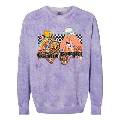 Cosmic Space Desert Cowgirl Colorblast Crewneck Sweatshirt