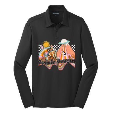 Cosmic Space Desert Cowgirl Silk Touch Performance Long Sleeve Polo