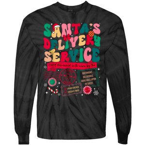 Christmas SantaS Delivery Service L&D Labor Delivery Nurse Tie-Dye Long Sleeve Shirt