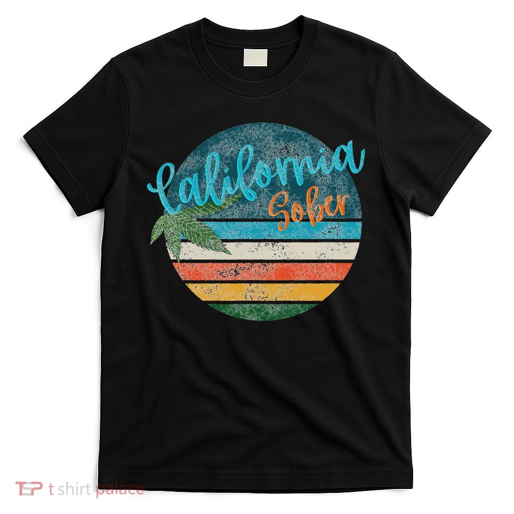 California Sober Distressed Graphic With Vintage Sunset T-Shirt