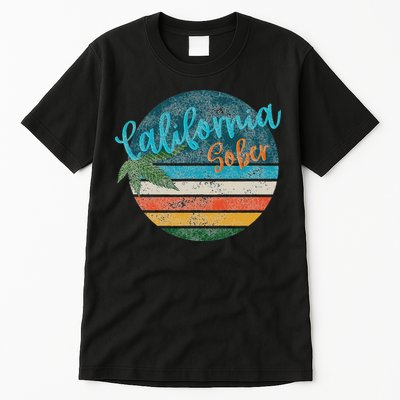 California Sober Distressed Graphic With Vintage Sunset Tall T-Shirt