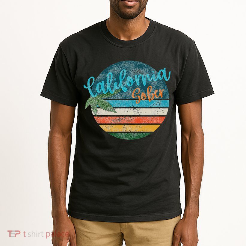 California Sober Distressed Graphic With Vintage Sunset Tall T-Shirt