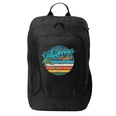 California Sober Distressed Graphic With Vintage Sunset City Backpack
