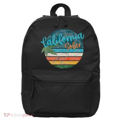 California Sober Distressed Graphic With Vintage Sunset 16 in Basic Backpack
