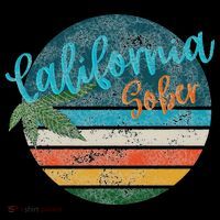 California Sober Distressed Graphic With Vintage Sunset Baby Bodysuit