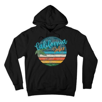 California Sober Distressed Graphic With Vintage Sunset Tall Hoodie