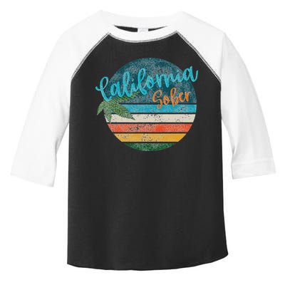 California Sober Distressed Graphic With Vintage Sunset Toddler Fine Jersey T-Shirt