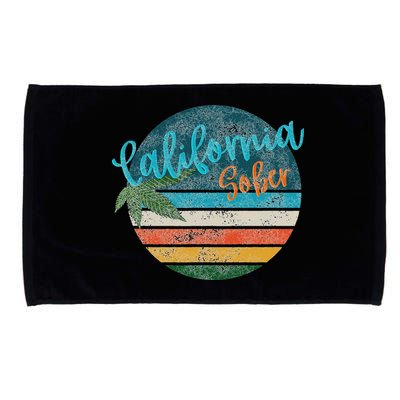 California Sober Distressed Graphic With Vintage Sunset Microfiber Hand Towel