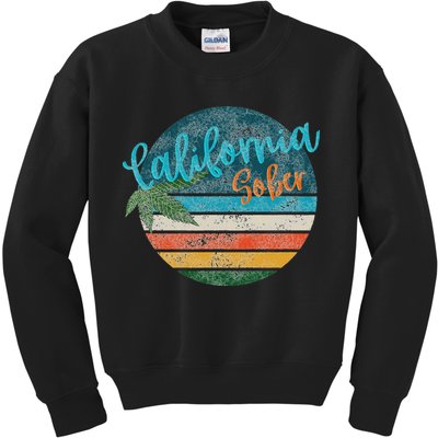 California Sober Distressed Graphic With Vintage Sunset Kids Sweatshirt