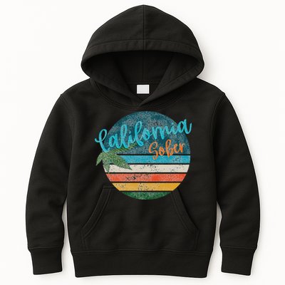 California Sober Distressed Graphic With Vintage Sunset Kids Hoodie