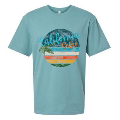 California Sober Distressed Graphic With Vintage Sunset Sueded Cloud Jersey T-Shirt