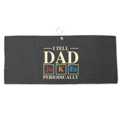 Cool Science Dad Joke I Tell Dad Jokes Periodically Large Microfiber Waffle Golf Towel