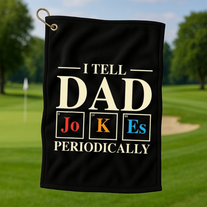 Cool Science Dad Joke I Tell Dad Jokes Periodically Golf Towel