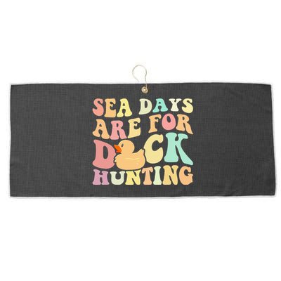 Cruising Sea Days Are For Duck Hunting Rubber Duck Cruise Large Microfiber Waffle Golf Towel