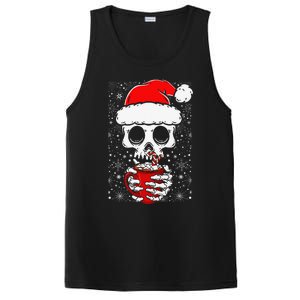 Christmas Skeleton Drinks Cocoa Santa Claus Skeleton PosiCharge Competitor Tank