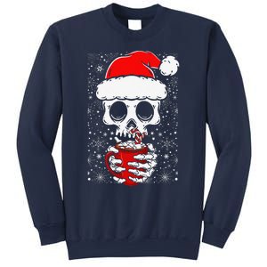 Christmas Skeleton Drinks Cocoa Santa Claus Skeleton Sweatshirt