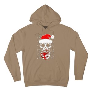 Christmas Skeleton Drinks Cocoa Santa Claus Skeleton Hoodie