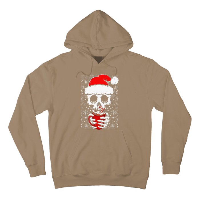 Christmas Skeleton Drinks Cocoa Santa Claus Skeleton Hoodie