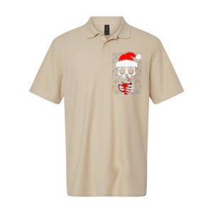 Christmas Skeleton Drinks Cocoa Santa Claus Skeleton Softstyle Adult Sport Polo