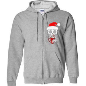 Christmas Skeleton Drinks Cocoa Santa Claus Skeleton Full Zip Hoodie