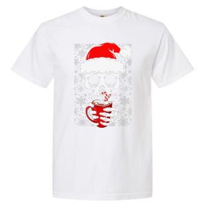 Christmas Skeleton Drinks Cocoa Santa Claus Skeleton Garment-Dyed Heavyweight T-Shirt