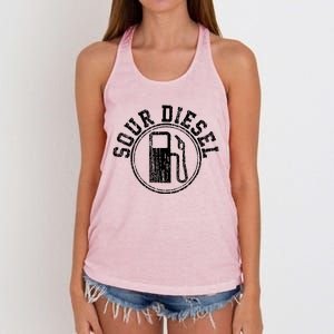 Cannabis Sour Diesel Weed Funny Stoner Women's Knotted Racerback Tank