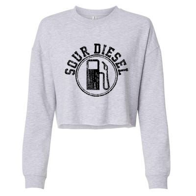 Cannabis Sour Diesel Weed Funny Stoner Cropped Pullover Crew