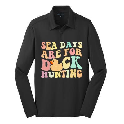 Cruising Sea Days Are For Duck Hunting Rubber Silk Touch Performance Long Sleeve Polo