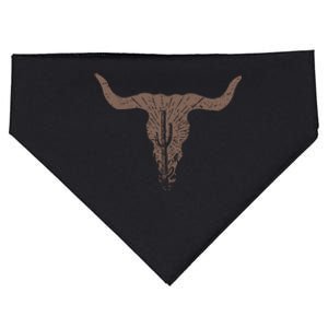 Cow Skull Desert Cactus Silhouette Southwest Boho Longhorn Buffalo USA-Made Doggie Bandana