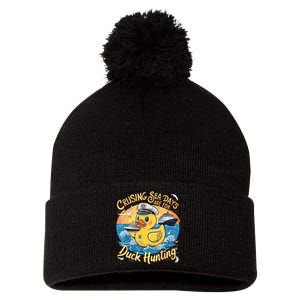 Cruising Sea Days Are For Duck Hunting Cool Cruise Trip Pom Pom 12in Knit Beanie