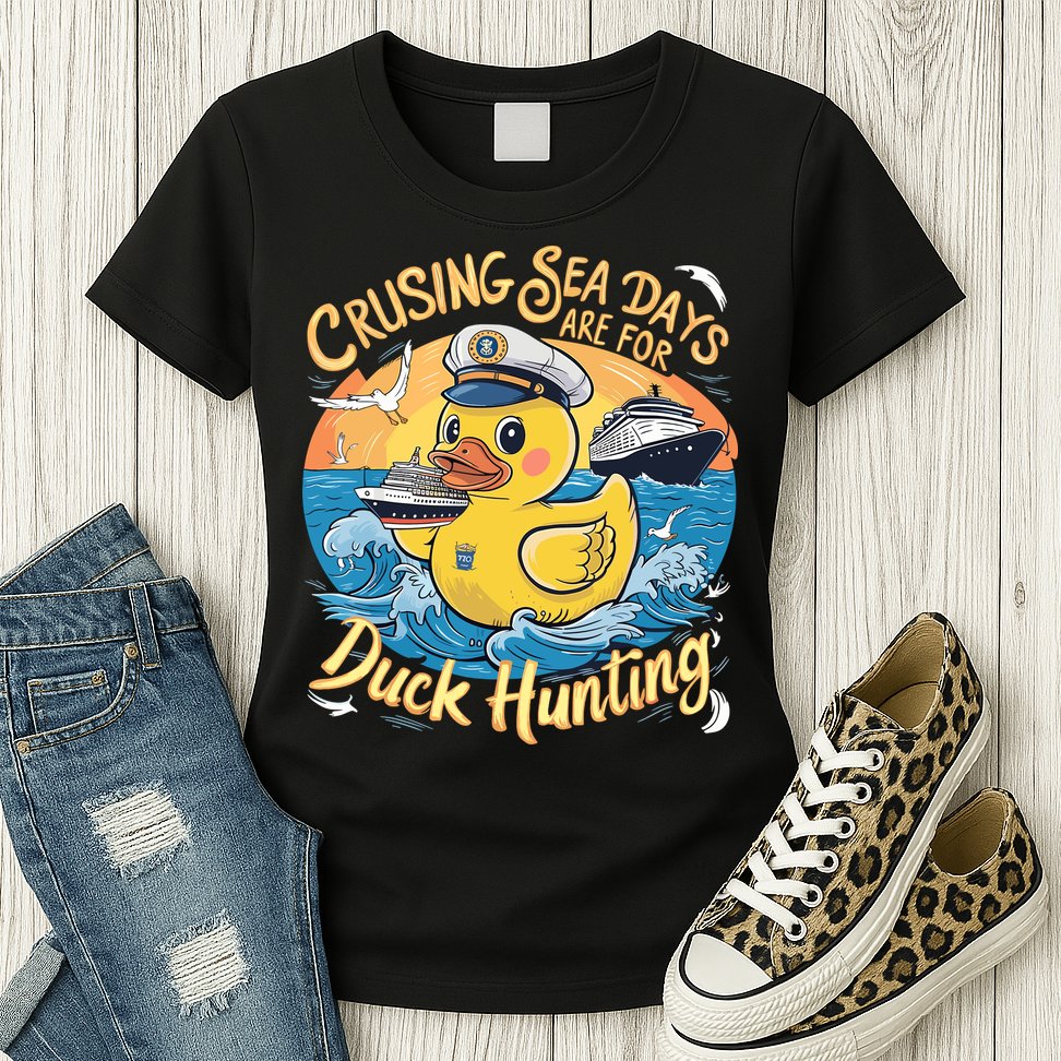 Cruising Sea Days Are For Duck Hunting Cool Cruise Trip Womens T-Shirt