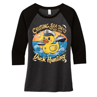Cruising Sea Days Are For Duck Hunting Cool Cruise Trip Women's Tri-Blend 3/4-Sleeve Raglan Shirt