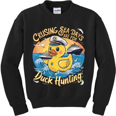 Cruising Sea Days Are For Duck Hunting Cool Cruise Trip Kids Sweatshirt
