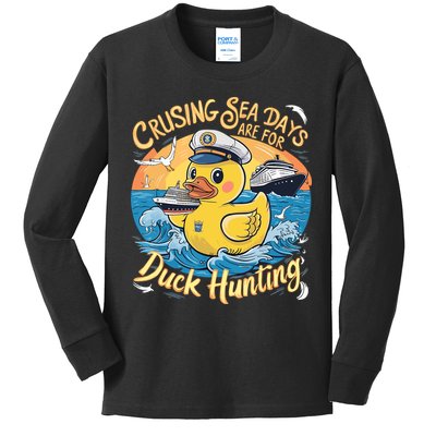 Cruising Sea Days Are For Duck Hunting Cool Cruise Trip Kids Long Sleeve Shirt