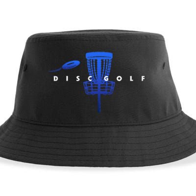 Cool Stylized Disc Golf With Basket And Disc Disk Golf Sustainable Bucket Hat