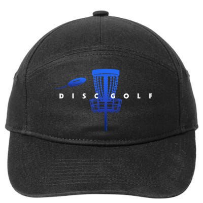 Cool Stylized Disc Golf With Basket And Disc Disk Golf 7-Panel Snapback Hat