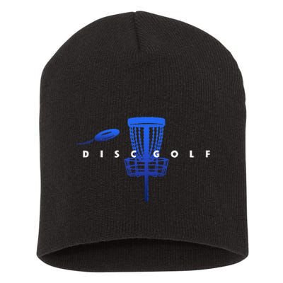 Cool Stylized Disc Golf With Basket And Disc Disk Golf Short Acrylic Beanie