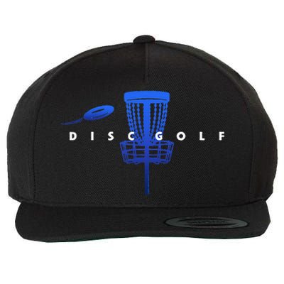 Cool Stylized Disc Golf With Basket And Disc Disk Golf Wool Snapback Cap