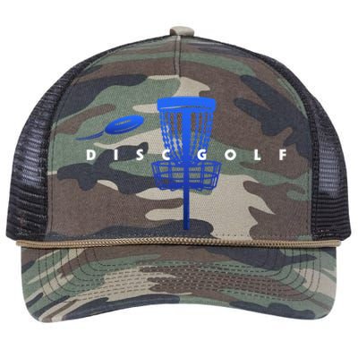 Cool Stylized Disc Golf With Basket And Disc Disk Golf Retro Rope Trucker Hat Cap