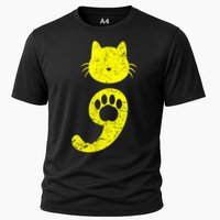 Cat Semicolon Depression Awareness Cat Lover Gift Cooling Performance Crew T-Shirt
