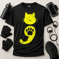 Cat Semicolon Depression Awareness Cat Lover Gift Cooling Performance Crew T-Shirt