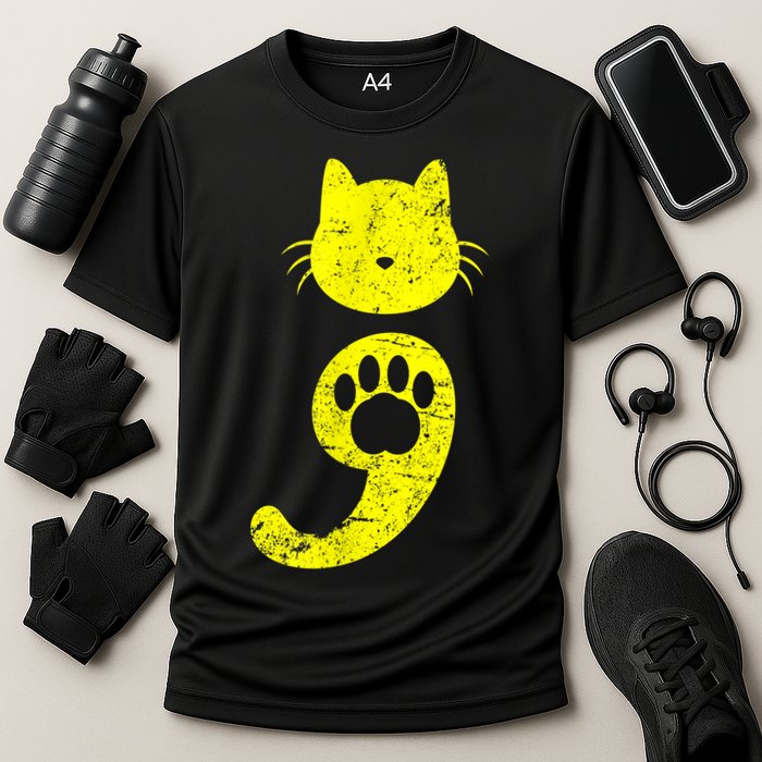 Cat Semicolon Depression Awareness Cat Lover Gift Cooling Performance Crew T-Shirt