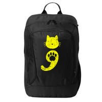 Cat Semicolon Depression Awareness Cat Lover Gift City Backpack
