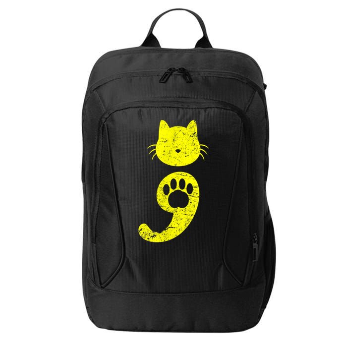 Cat Semicolon Depression Awareness Cat Lover Gift City Backpack