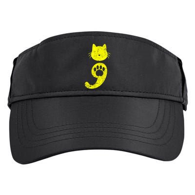 Cat Semicolon Depression Awareness Cat Lover Gift Adult Drive Performance Visor