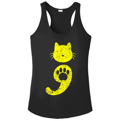 Cat Semicolon Depression Awareness Cat Lover Gift Ladies PosiCharge Competitor Racerback Tank