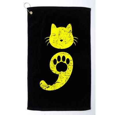 Cat Semicolon Depression Awareness Cat Lover Gift Golf Towel