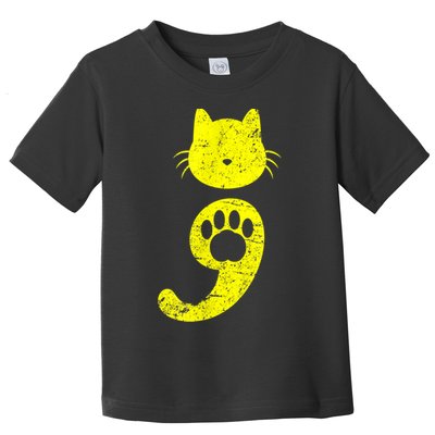 Cat Semicolon Depression Awareness Cat Lover Gift Toddler T-Shirt