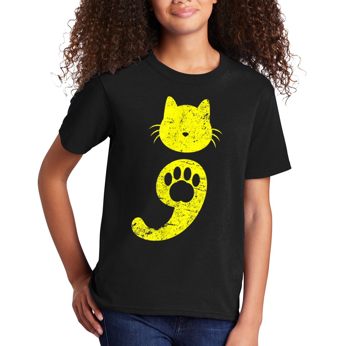 Cat Semicolon Depression Awareness Cat Lover Gift Kids T-Shirt