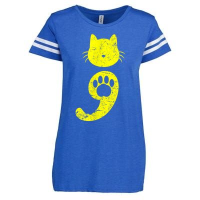 Cat Semicolon Depression Awareness Cat Lover Gift Enza Ladies Jersey Football T-Shirt